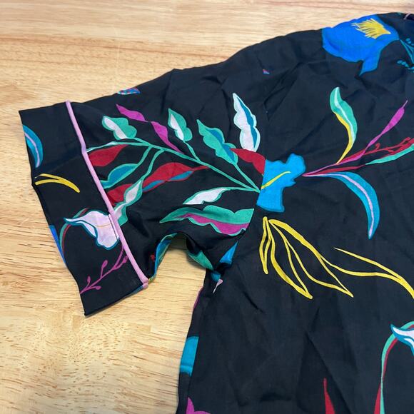 Stars Above Women's Black Floral Simply Cool Short Sleeve Sleep Top - Small- NWT - Picture 3 of 8
